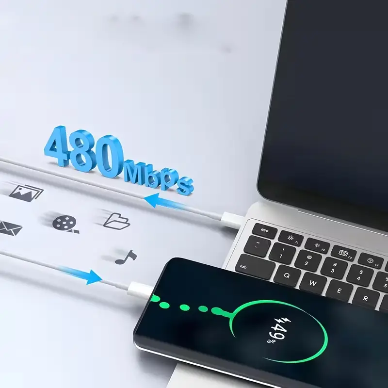 câble usb c vers usb c blanc charge rapide et transfert stable câble usb c vers usb c blanc charge rapide et transfert stable