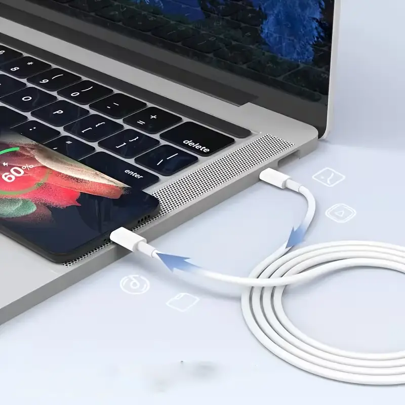 câble usb c vers usb c blanc charge rapide et transfert stable câble usb c vers usb c blanc charge rapide et transfert stable